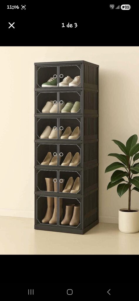 Zapatera plegable de 12 pares.