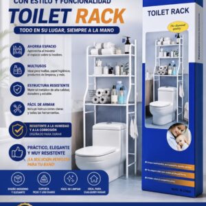 Organizador de baño de metal.