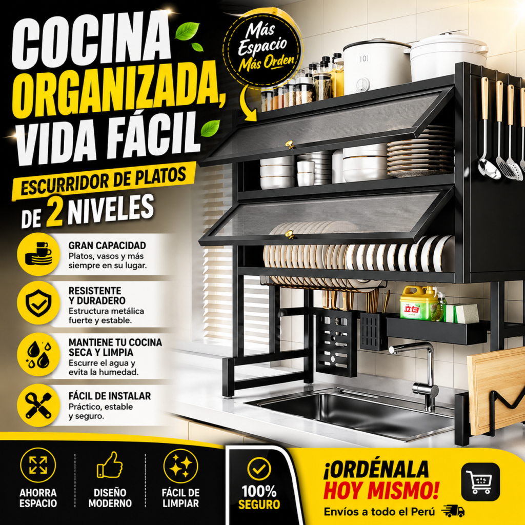 Escurridor de acero inoxidable de 2 tapas
