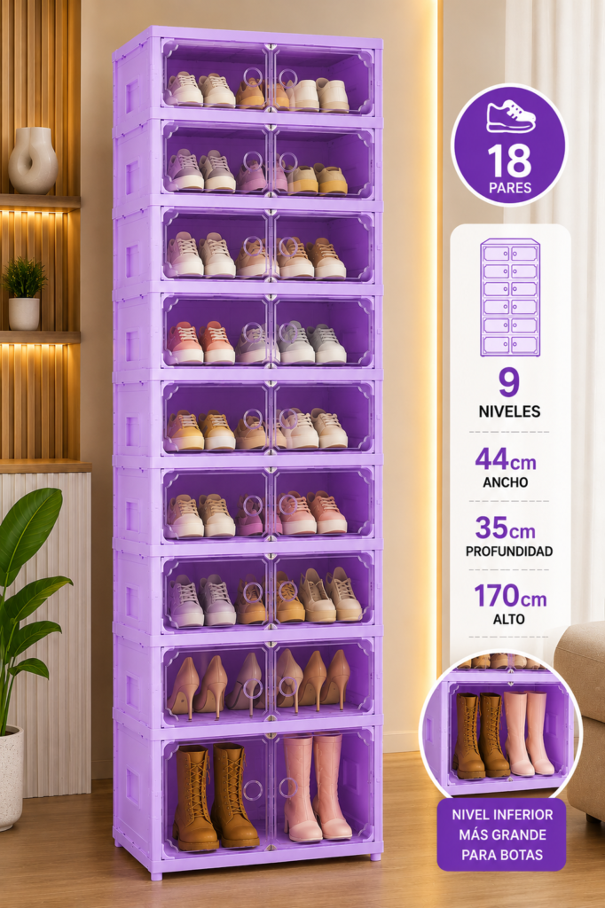 Zapatera Premium 18 Pares – Color Lila.